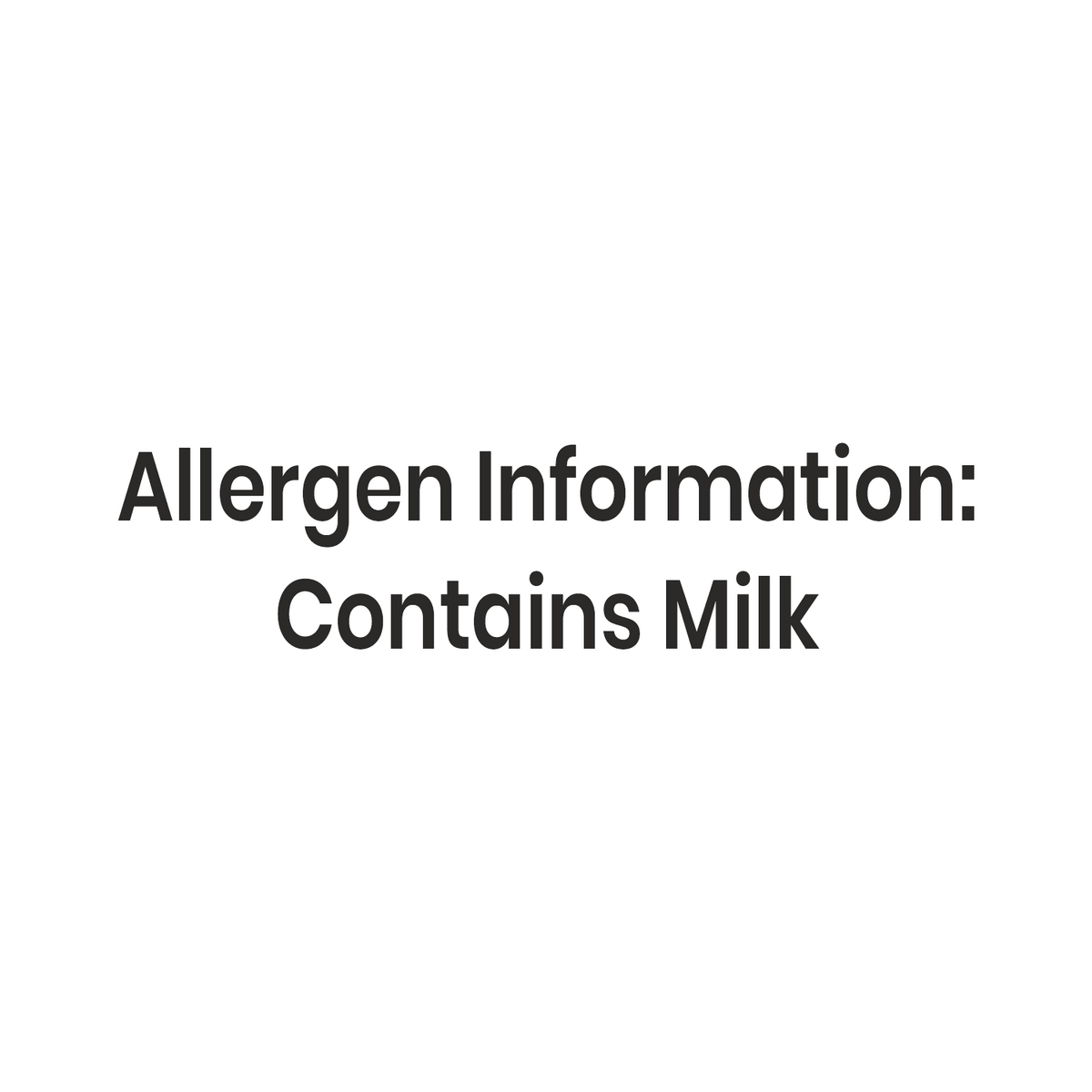 Barsana Magic and Text indicating allergen information for milk on a white background