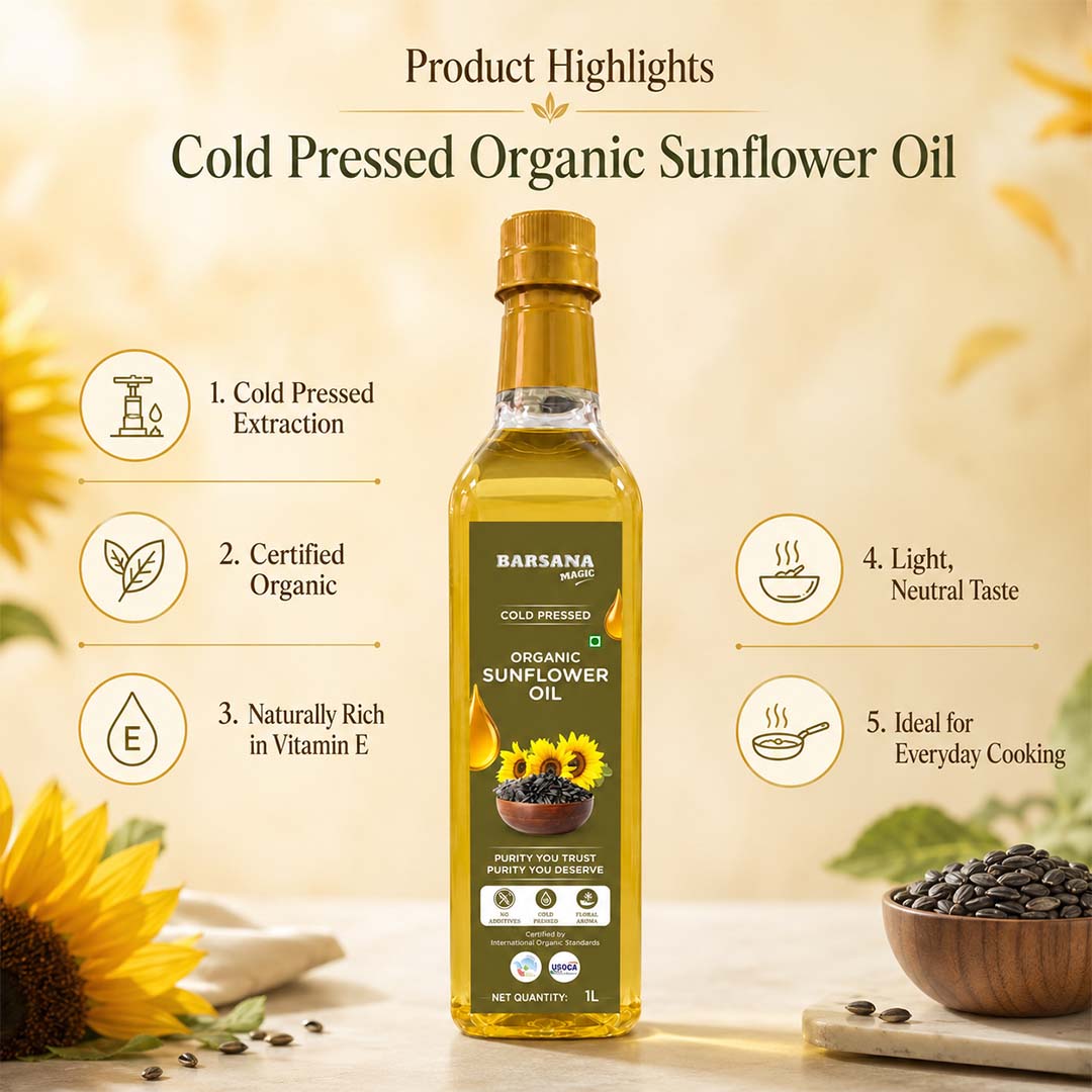 Cold Pressed Sunflower Oil | Certified Organic