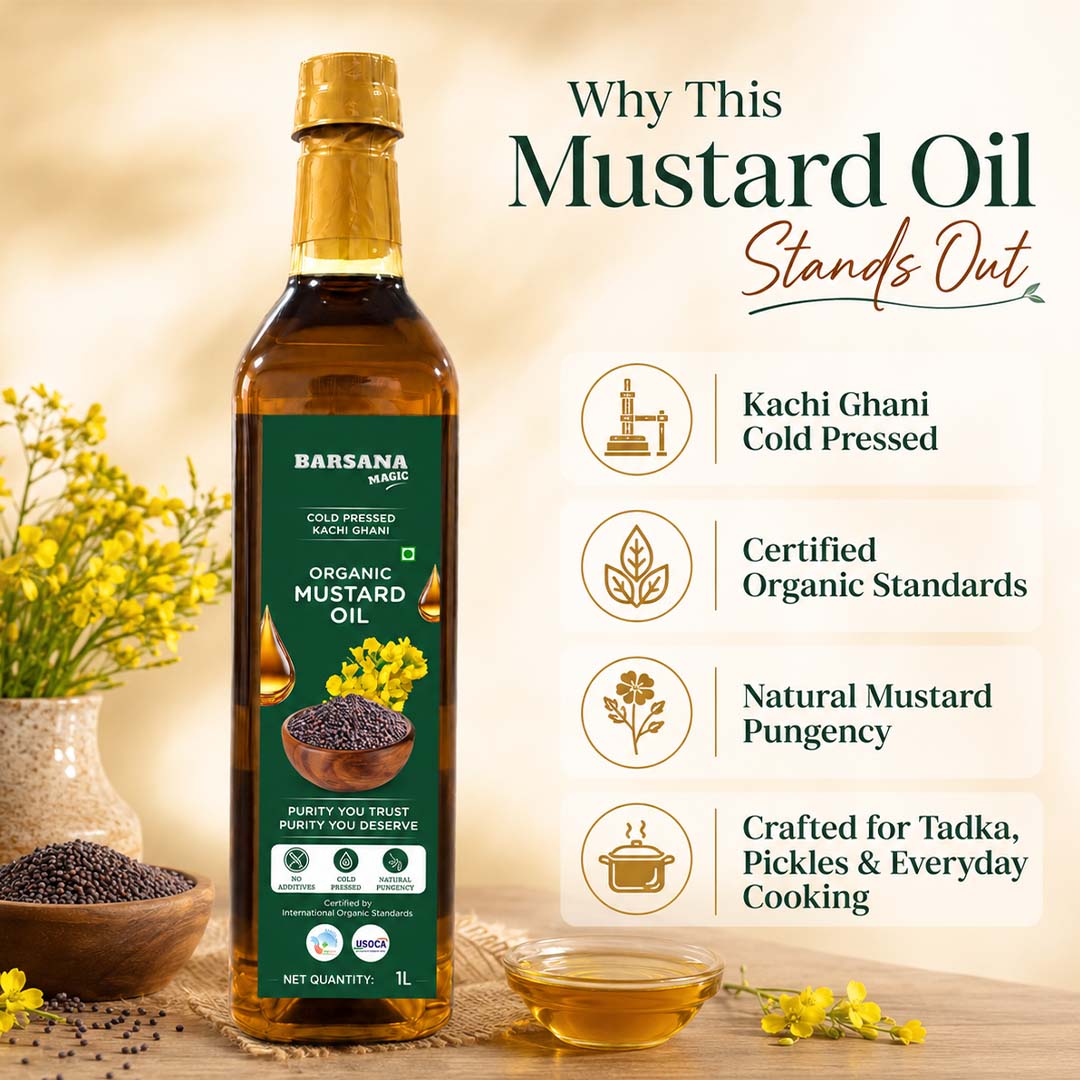 Cold Pressed Kachi Ghani Organic Mustard Oil