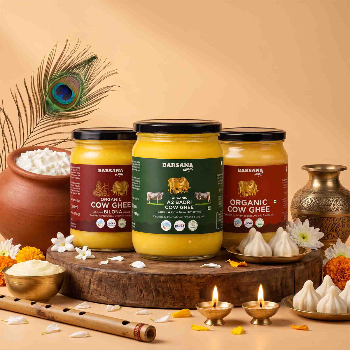 Organic A2 Badri Cow Ghee | Organic Cow Ghee | Organic Bilona Cow Ghee 500ml (pack of 3)