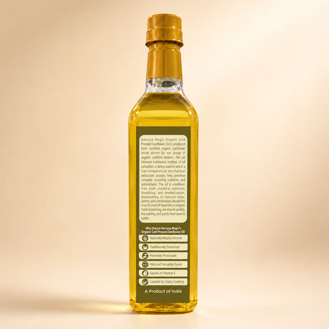 Cold Pressed Sunflower Oil | Certified Organic