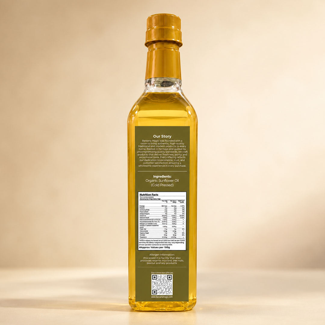 Cold Pressed Sunflower Oil | Certified Organic