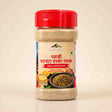 Barsana Magic and A bottle of Baisakhi Hand Crushed Chotki Chashni Namak (spicy and savory Himalayan herbs) with a red cap and a beige label, set against a light beige background.