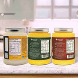 Barsana Magic and Three jars of Sanjeevani product on a kitchen counter with labels facing the camera.
