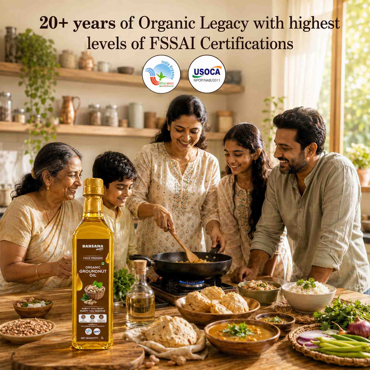 Organic Groundnut Oil 1L + Himalayan Pahadi Namak Combo