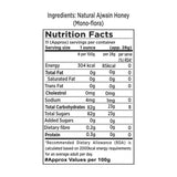 Barsana Magic and Nutrition facts label for natural ajwain honey on a white background