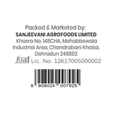 Barsana Magic and  Label with Sanjeevani Agrofoods Limited information and a barcode on a white background