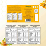 Barsana Magic and Sanjeevani Organics honey packaging with nutrition facts and ingredient list.