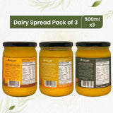 Barsana Magic and Three jars of dairy spread with labels on a white background
