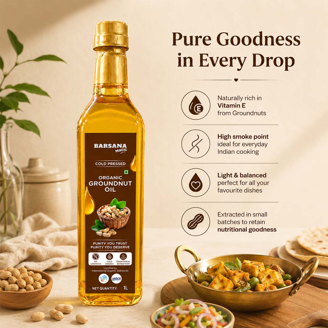 Organic Groundnut Oil 1L + Himalayan Pahadi Namak Combo
