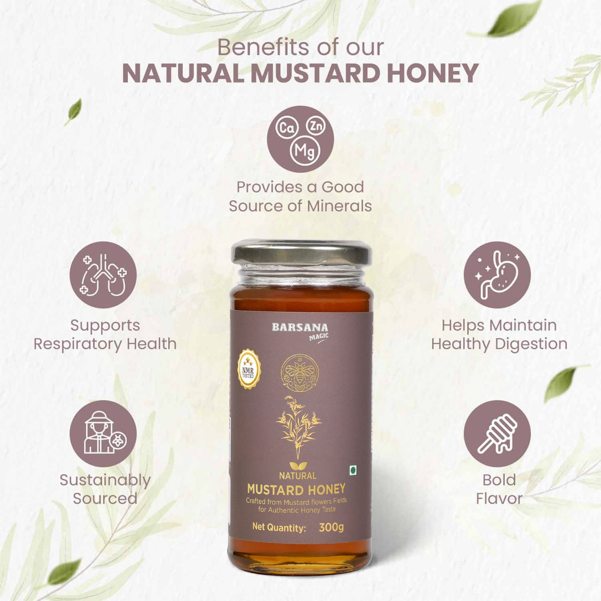 Natural Mustard Honey and Neem Honey (Pack of 2)