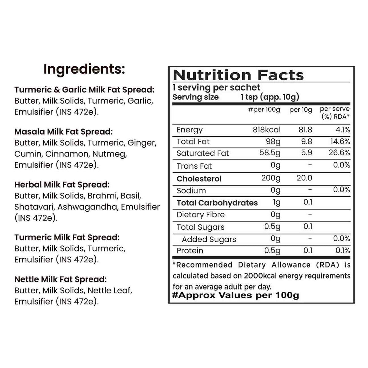 Barsana  Magic Ingredients Nutrition Facts