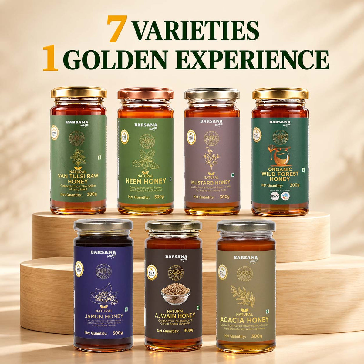 Honey Combo Pack – 7 Natural Honey Varieties, 300g Each
