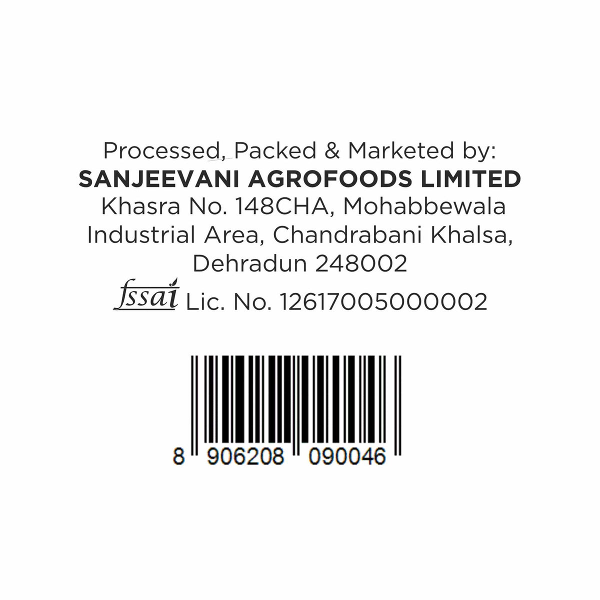 Barsana Magic and Sanjeevani Agrofoods Limited branding and contact information on a white background