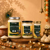 Organic Buffalo Ghee - Pack of 3 - 200g, 500ml, 1L