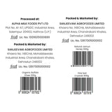 Barsana Magic and Product label with branding and contact information on a white background