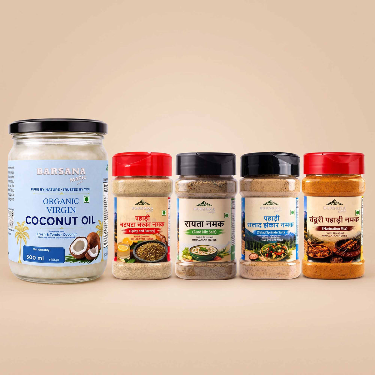 Organic Virgin Coconut Oil & Himalayan Pahadi Namak Combo