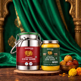 Organic Cow Ghee Dolchi 2.5L + Organic A2 Badri Cow Ghee 1L Combo