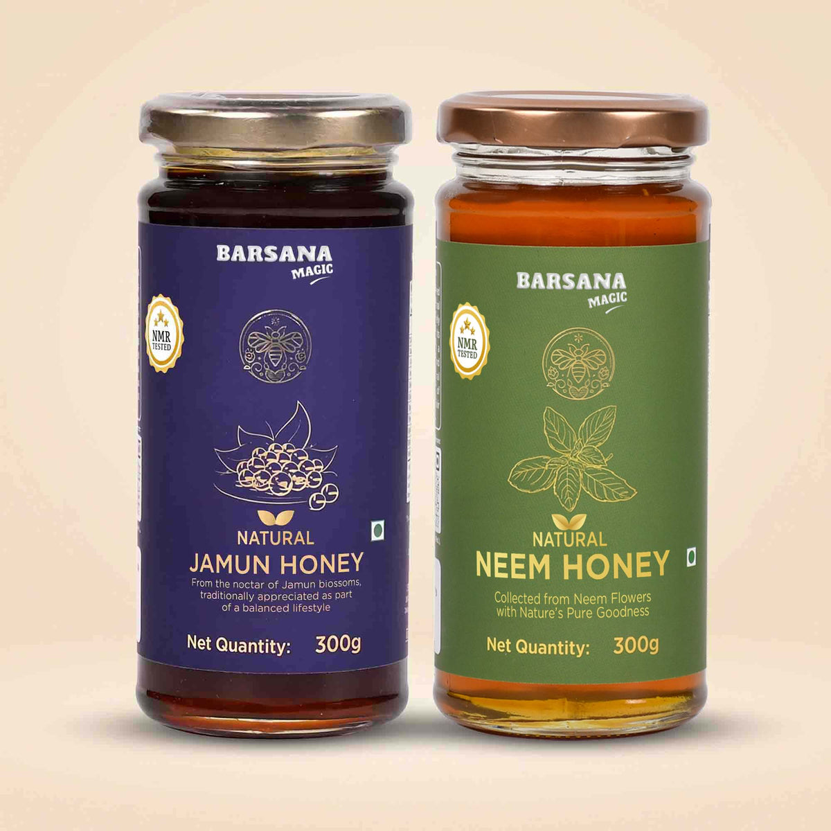 Natural Jamun Honey and  Natural Neem Honey (Pack of 2)
