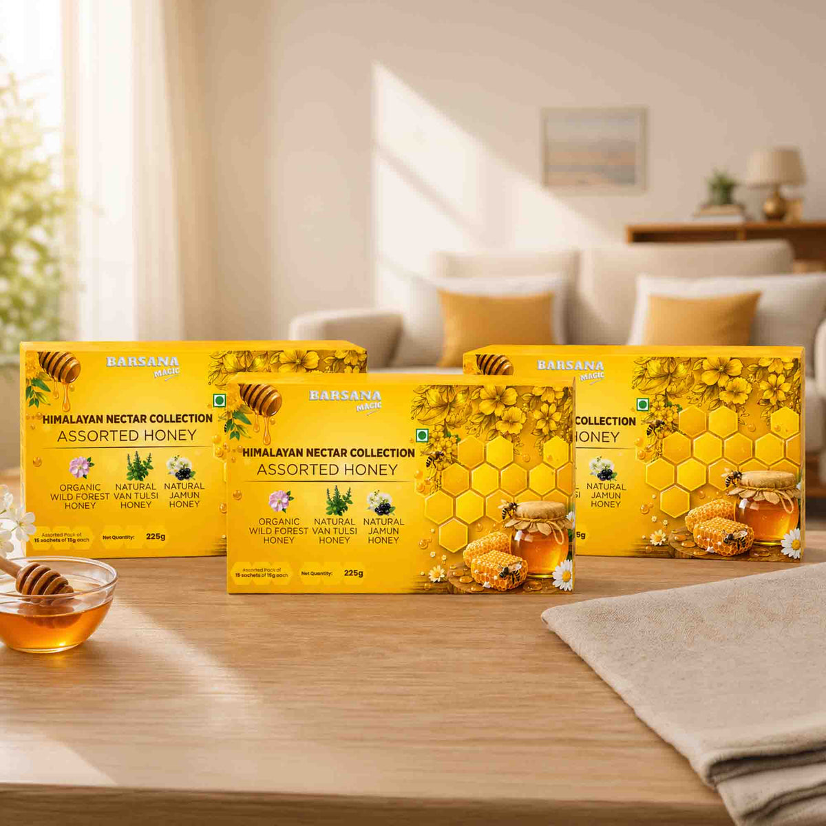 Barsana Magic and himalayan nectar collection assorted honey pack of 3