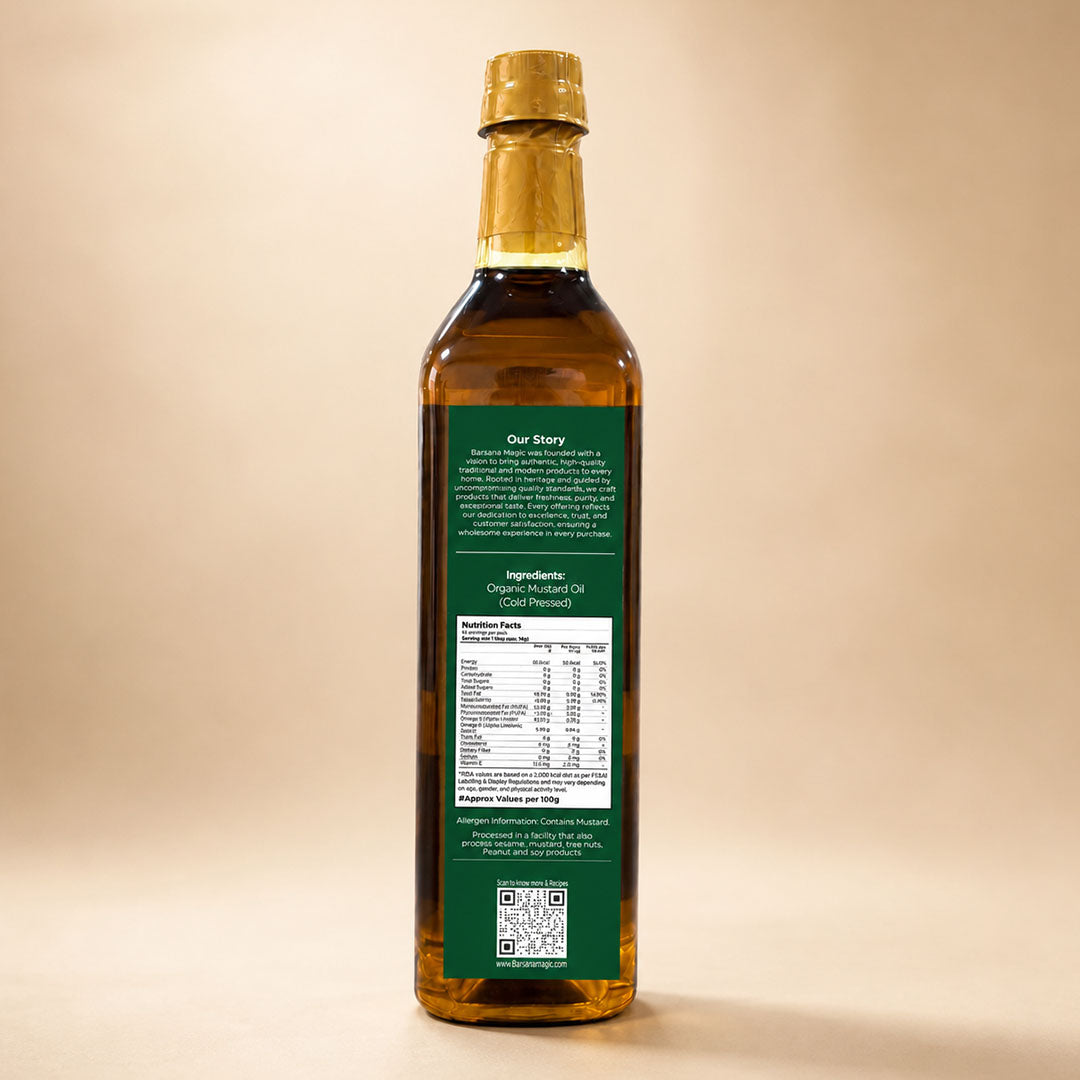 Cold Pressed Kachi Ghani Organic Mustard Oil