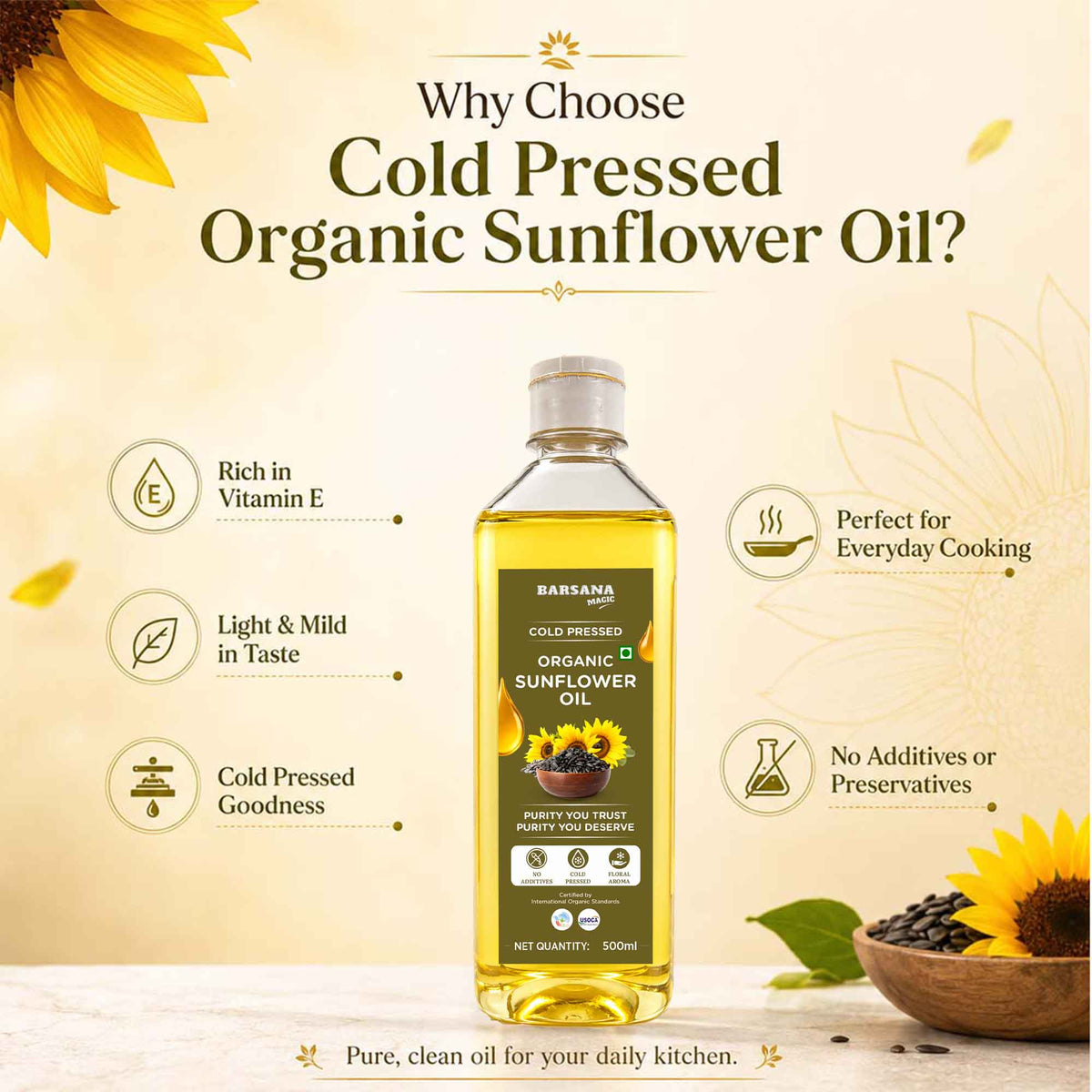 Organic – Groundnut, Mustard & Sunflower Oil Combo