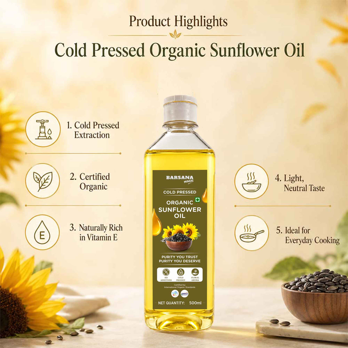 Organic – Groundnut, Mustard & Sunflower Oil Combo